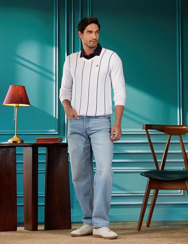 Image of Van Heusen Men's Luxury Sports Regular Fit Full Sleeve Crew Neck Sweater | Sophisticated Flair | Super Premium Fabric