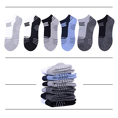 Mens Performance Ankle Socks Cushioned Sweat-absorbent Low Cut Boat Socks 6 Pack4