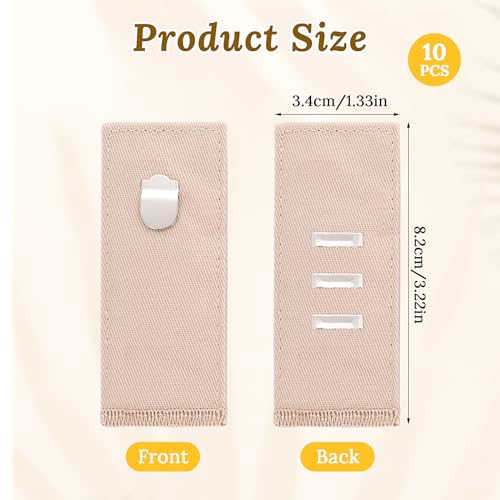 Andibro 10pcs Waist Extenders with Metal Hook, Adjustable Trousers Waist Extender Pants Waistband Expander Set for Women Men Trousers Pants Jeans Pregnancy Maternity