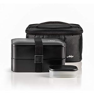 Atthys® lunchbox matzwart + isotherme zak | Japans Bento Lunchtrommel ideaal cadeau voor mannen/vrouwen alles inbegrepen…