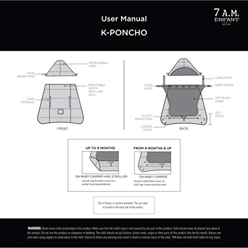 7Am Enfant Winter Baby Carrier Cover - K-Poncho 3 In 1 Universal Fit For Ergobaby 360, Babybjorn Mini, Lillebaby Ergonomic Carrier, Baby Bunting Bag For Car Seats And Strollers, Grows With Child #TOP7