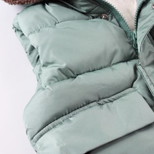 Boys and Toddler's Hooded Puffer Vest Fleece Sherp𝐚 Lined Sleeveless Bear Ears Down Coat Baby Girls4