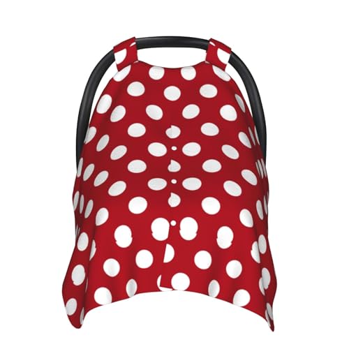 Couverture douce pois rouges allaitement housse cosy bébé