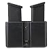 Uncle Mike's Kydex Off-Duty and Concealment Accessory Double Stack Double Mag Case (Black) with Paddle