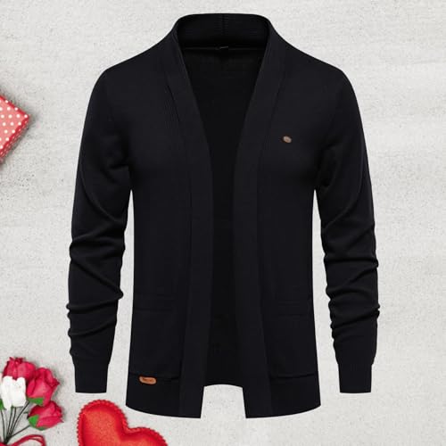 Men's Fashion Modern Cardigan Sweater Casual Long Sleeve Open-Front Sweaters Slim Fit Ribbed Knitted Cardigans with Pockets2