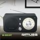 Muse M-095 BT Bluetooth Retro-Radio mit UKW Tuner, NFC und USB-Ladeanschluss (Teleskop-Antenne, AUX), schwarz