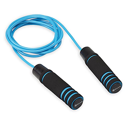 Image of Gaiam Weighted Jump Rope for Men and Women - 1lb Heavy Foam Handles Set - Adjustable Exercise Rope Length for Fitness and Training - Helps Burn Calories and Improve Stamina (1-Pound Set)