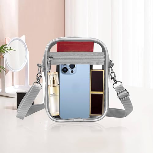 Image of Fibrdoo Clear Crossbody Purse Bag, Clear Bag Stadium Approved with Front Pocket for Concerts Sports Festivals