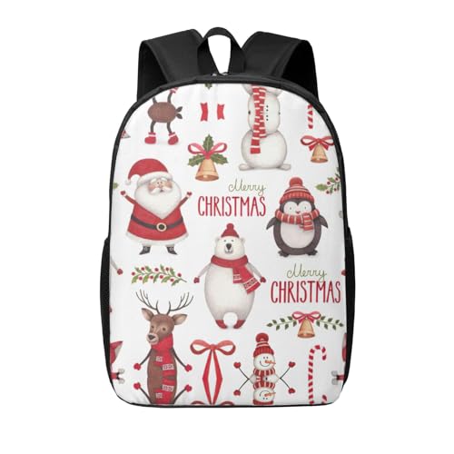 Sac à dos imprimé Père Noël noir pour ranger vos affaires de bureau sans encombrement
