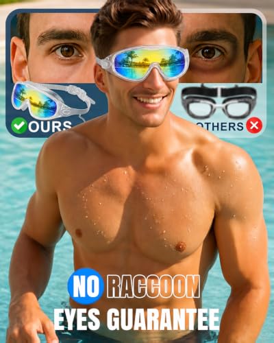 Image of Swim Goggles 2 Pack, Wide View Anti Fog&UV Swimming Goggles for Audlt, No Leak Pool Beach Essentials for Men Women