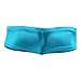 iEFiEL Mens Shiny Cap Cover Bulge Pouch Low Rise Mini Bikini Briefs Lingerie Underwear Blue M