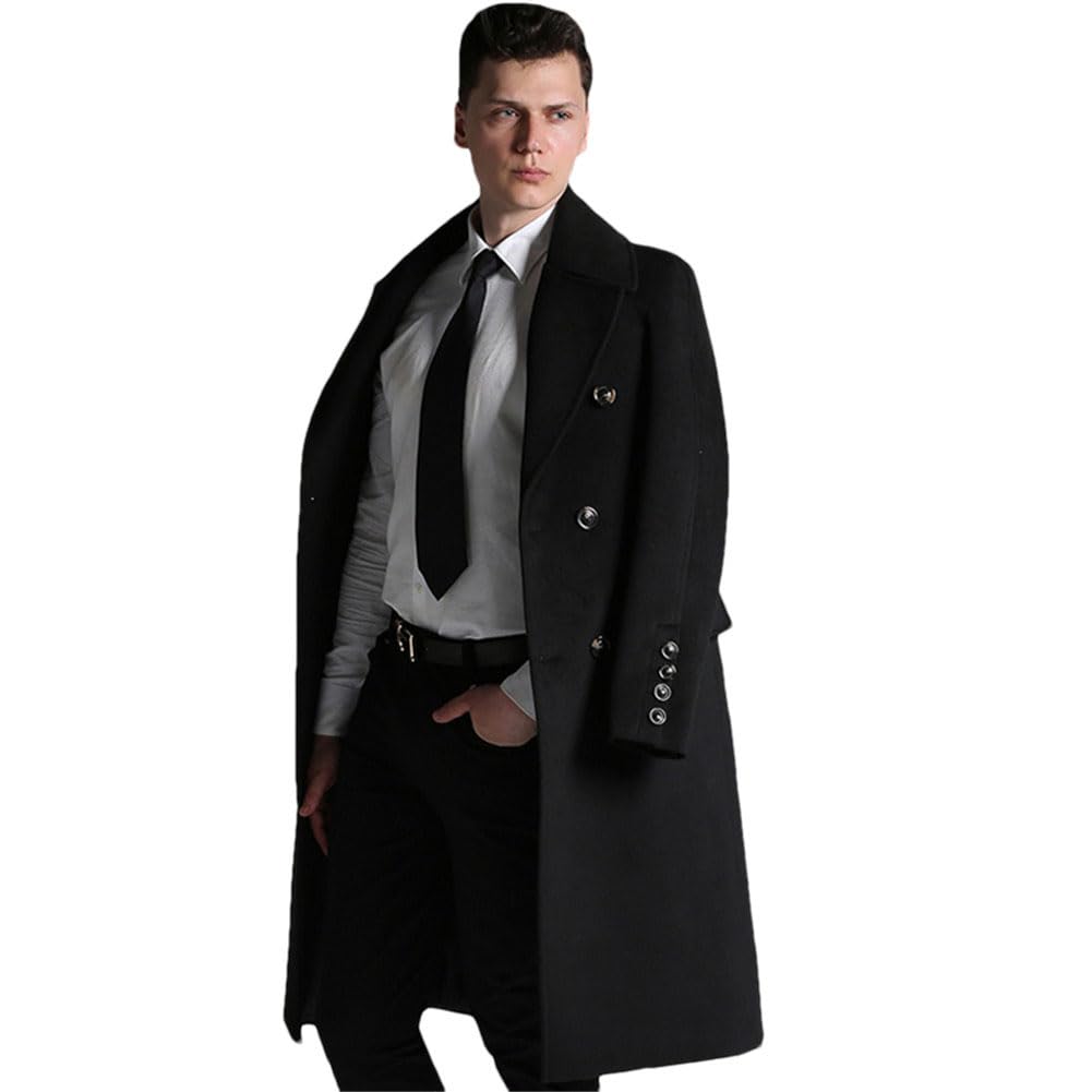 Youllyuu Men Winter Woolen Jacket Coat Slim Fit Jackets Casual Warm Outerwear Thick Overcoat