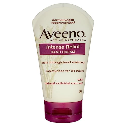 Aveeno Intense Relief Soothing Fragrance Free Hand Cream 24-Hour Moisture Protect Dry Rough Chapped Sensitive Skin 100g