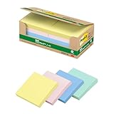 ポストイット 付箋 ノート パステルカラー 75×75mm 100枚×10パッド 6541-K