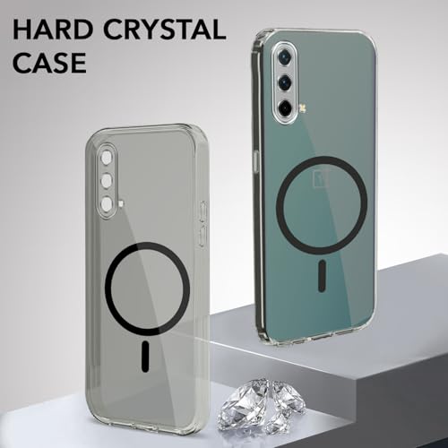 Image of Jkobi Lifetime Anti-Yellow MagSafe Compatible Clear Back Cover Case for OnePlus Nord CE 5G (Sleek Hard Crystal | Shockproof and Camera Protection)