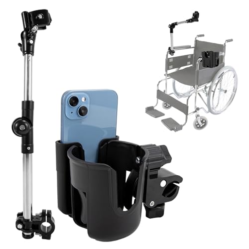 Porte-gobelet pour vélo et balades en fauteuil roulant avec support téléphone intégré