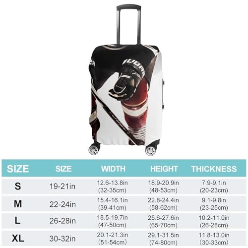 Ice Hockey Pattern Luggage Cover, Washable Elastic Suitcase Cover Protector Fit 18-32 Inch Luggage2