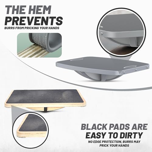 Image of Professional Wooden 360 Rotating Balance Board, Anti-Slip wobble board, 500 lbs Capacity. Perfect for under-desk standing, physical therapy, rehab, core & stability training, and fun for all ages.