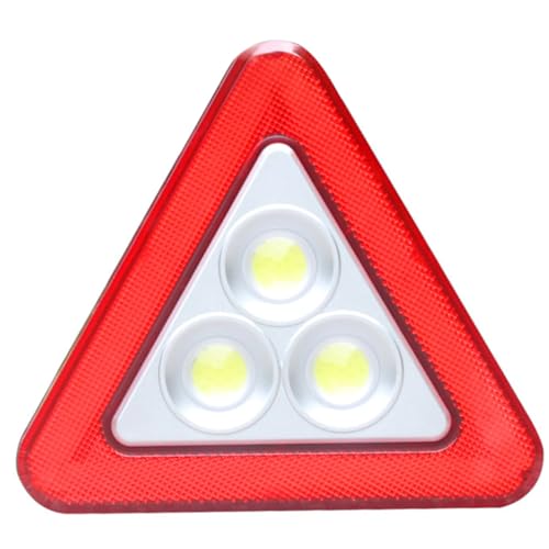 SOPOTUTU Triángulo de Seguridad LED Portátil para Coche con Luz de Advertencia Reflector Triangular Estable y Ligero Señal de Emergencia para Carretera Rápido y Múltiple sin Batería