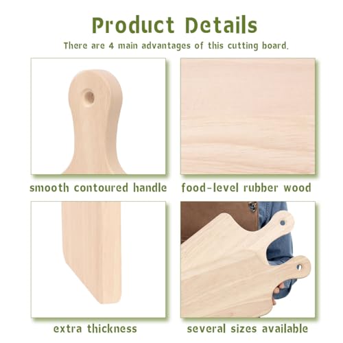 Juego de 4 tablas de cortar rectangulares de madera beige miniatura 4