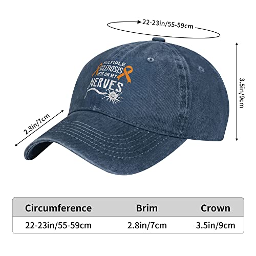 Medini Ms Multiple Sclerosis Awareness Cap Adjustable Funny Fashion Baseball Hat For Men Women Navy #TOP5