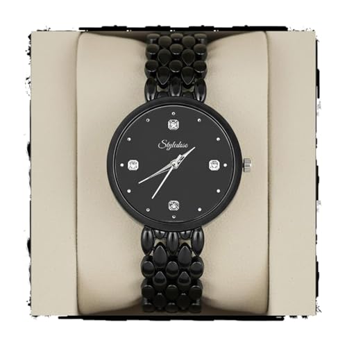 Image of styledose Women's Diamond Studded Watch | Premium Metal Bracelet Strap | Analog Quartz Movemnet Ladies Wrist Watch | Watch for Women & Girls | Wrist Watches for Women's & Girls&Ladies