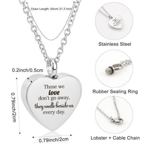 Collier urne funéraire cardinal pour cendres sous forme de cœur