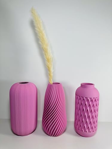 Vase moderne Déméter rose 15 cm au design géométrique pour fleurs séchées - 4