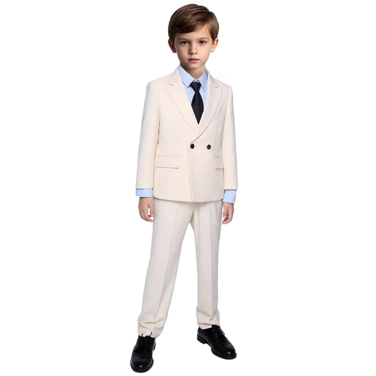 Zweireihiger Jungen-Smokinganzug, verstellbare Taille, für Kleinkinder, Teenager, Jungen, Kommunion, Hochzeit, 2 Stück