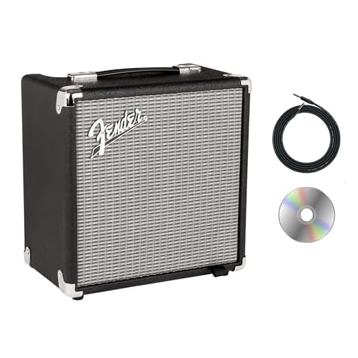 Fender Rumble 15 Bass Combo Amplifier Bundle with Instrument Cable and Austin Bazaar Instructional DVD