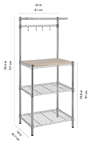 Amazon Basics WSF-182460-CHR-WD Kitchen Storage Baker'S Rack thumb #1