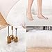 Ruedong Faux Fur Fell Teppich Weiß 40x60 cm, Longhair Flauschiger Schaffell Teppich Lammfell Wohnzimmer Weicher Deko Maschinenwaschbar für Schlafzimmer Stühle Sofa