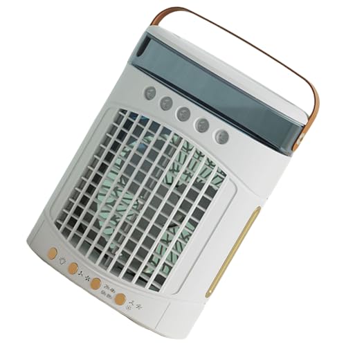 jdstty Ventilador de torre oscilante sin aspas con función de humidificación, aire acondicionado portátil con luz LED, ventilador silencioso para dormitorio