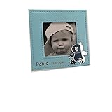 Tamaño marco:10x10cm Portafoto para bautizo en piel GRABADO con nombre y fecha. Pack 10 unidades
