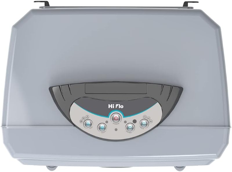 Top control panel of the Symphony Hi Flo27i Portable Evaporative Air Cooler