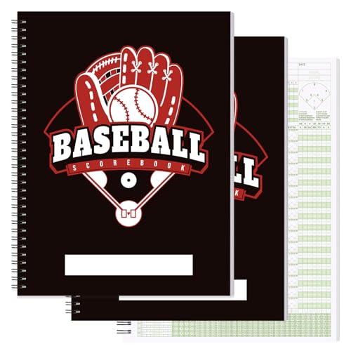 suituts 3 Pack Baseball Softball Scorebook, Extra Innings, 35 Games, 9"X12"