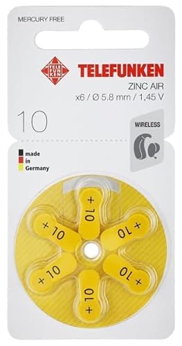 Telefunken Hörgeräte Batterien Größe 10er (60 Batterien) Cover
