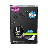 U by Kotex Extra* Long Maxi Pads with Wings, Unscented-30 ct