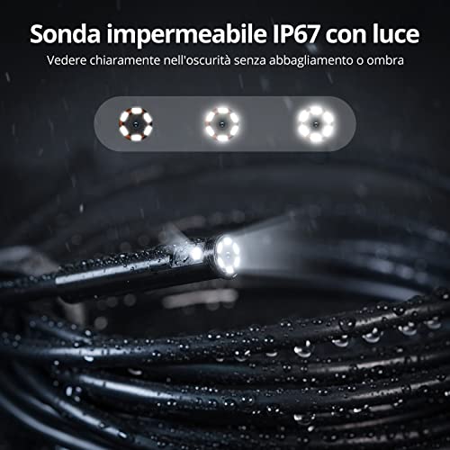 DEPSTECH Endoscopio Doppia Lente 1080P HD