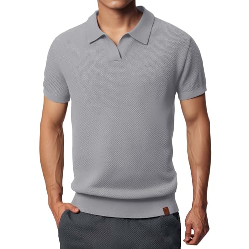 Polo texturé respirant et léger pour homme coupe droite confortable