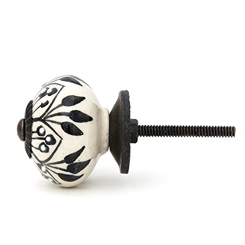 Shabby Restore Black Flower Design Decorative Dresser Drawer Pull, Cabinet Pull, Drawer Knob #TOP1