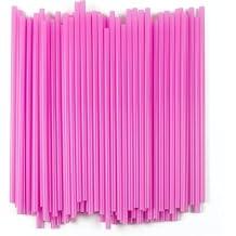 Concession Essentials- 7.75" Pink Straws with Frons - Pack of 100ct