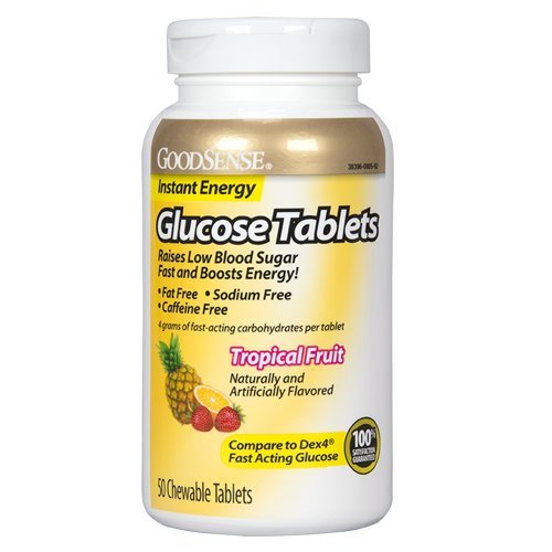 GoodSense Glucose Tablets, Tropical Fruit, 50 Count