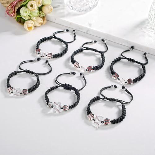 Pulsera de béisbol trenzada ajustable para hombre miniatura 3