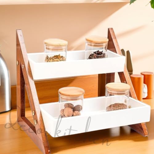 Decor Kitchen Wood Spice Rack Shelf, kitchen organizer rack, kitc...