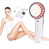  6 In 1 Kosmetisches Ultraschallgerät, EMS LED Galvanische Ion Gesichtsschönheit & Körper Abnehmen Fett Burnning Werkzeug, Falten Akne Augenringe Eye Bag Removal Whiten Anziehen(EU)