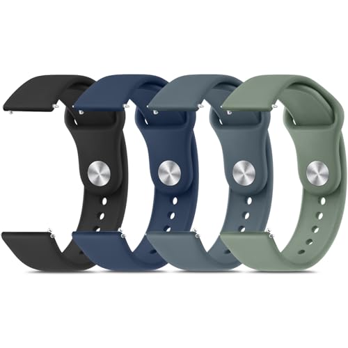 Meliya 20/22mm Four-Pack Silicone Watch Straps