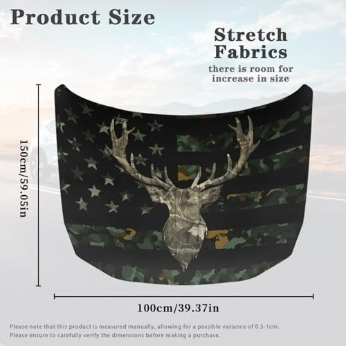 Image of American Deer Car Windshield Sunshade Cover, Waterproof Breathable Half Car Cover Blocks UV Rays for All Season - Fit Most Cars, SUV