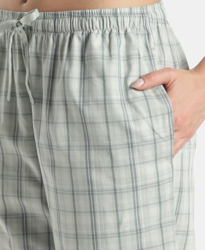 Image of Jockey RX06 Women's Super Combed Cotton Woven Fabric Relaxed Fit Striped Pyjama with Side Pockets (Checks & Prints May Vary)