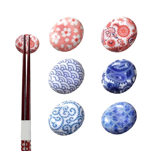 Xiuyer - Xiuyer Baguettes en Céramique Support, Porte-Baguettes en Céramique Imprimé à La Main Repos Cuillère Fourchette Style Japonais Porte-Bague, Porte - Baguettes pour la décoration de la Maison